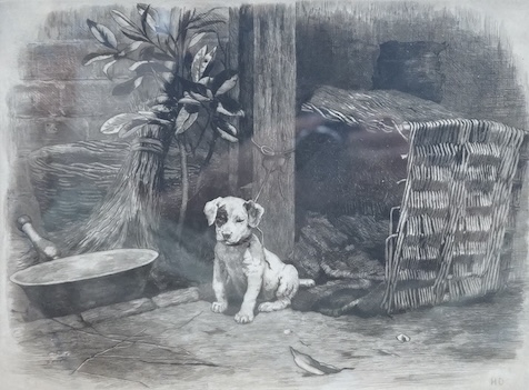 Herbert Dicksee RE (1862-1942), artist's proof, 'All His Troubles Before Him', signed in pencil, 24 x 31cm. Condition - fair to good
